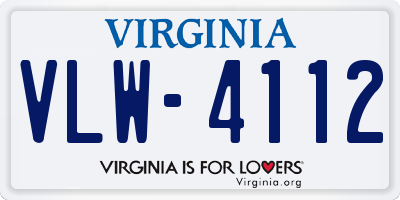 VA license plate VLW4112