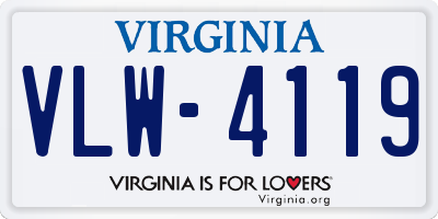 VA license plate VLW4119