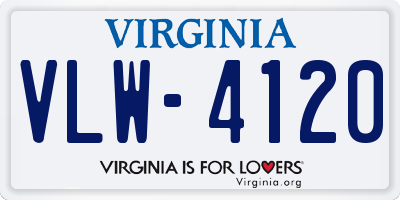 VA license plate VLW4120