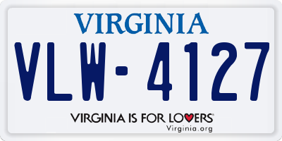 VA license plate VLW4127