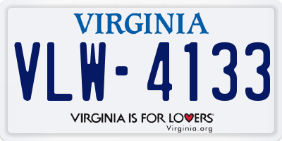 VA license plate VLW4133