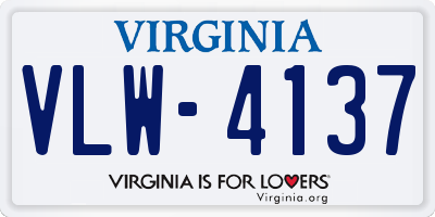 VA license plate VLW4137