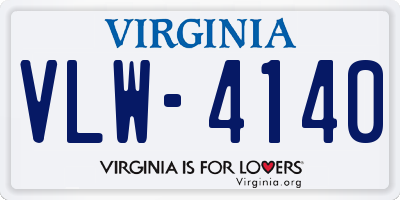 VA license plate VLW4140