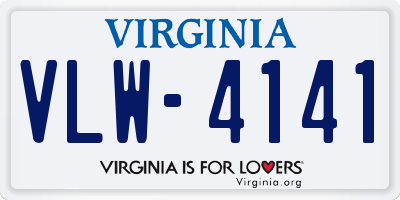 VA license plate VLW4141