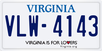 VA license plate VLW4143