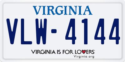 VA license plate VLW4144