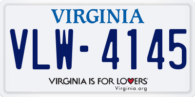 VA license plate VLW4145