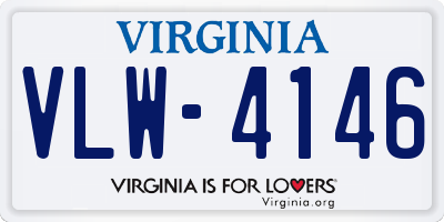 VA license plate VLW4146