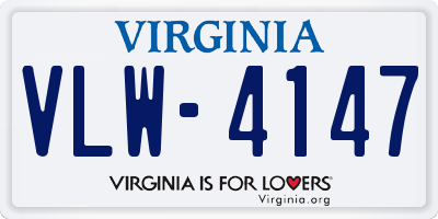 VA license plate VLW4147