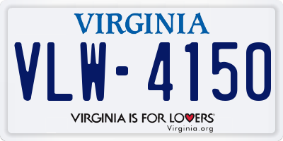 VA license plate VLW4150