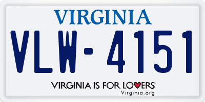 VA license plate VLW4151