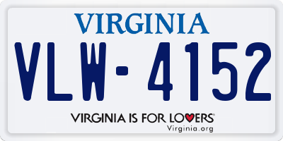 VA license plate VLW4152