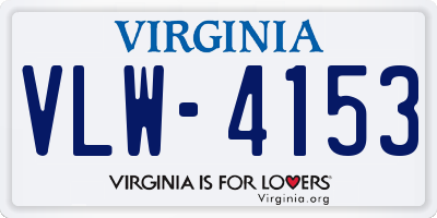 VA license plate VLW4153