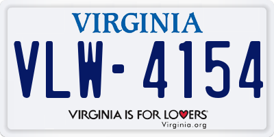 VA license plate VLW4154