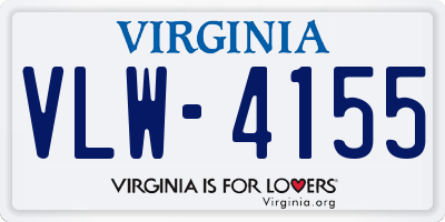 VA license plate VLW4155