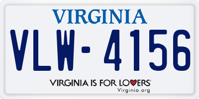 VA license plate VLW4156