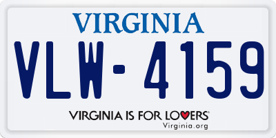 VA license plate VLW4159