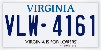 VA license plate VLW4161