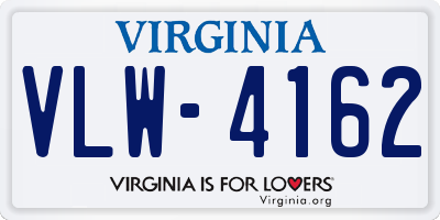 VA license plate VLW4162