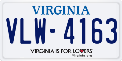 VA license plate VLW4163