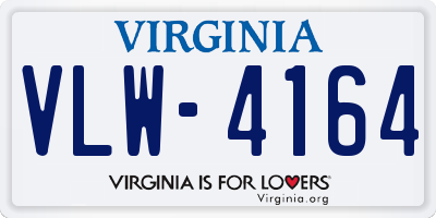 VA license plate VLW4164