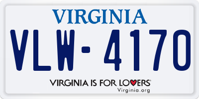 VA license plate VLW4170