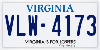 VA license plate VLW4173