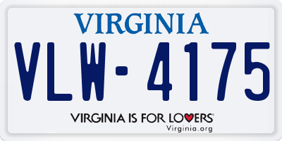 VA license plate VLW4175