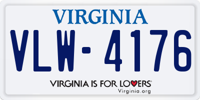 VA license plate VLW4176