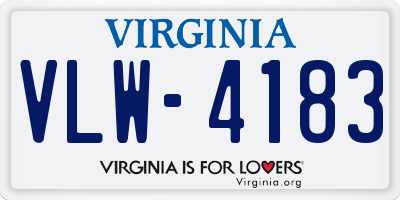 VA license plate VLW4183