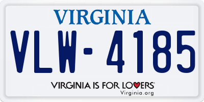 VA license plate VLW4185