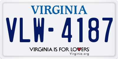 VA license plate VLW4187