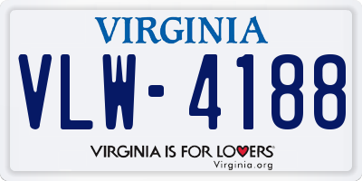 VA license plate VLW4188