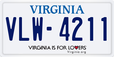 VA license plate VLW4211