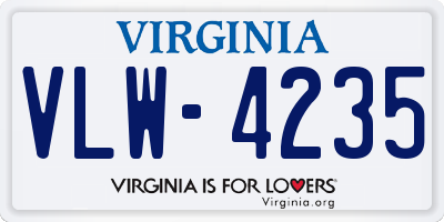 VA license plate VLW4235