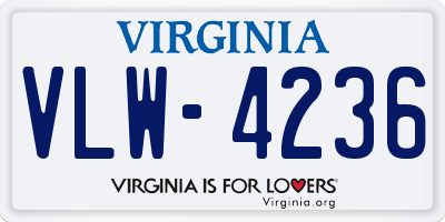 VA license plate VLW4236