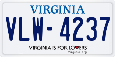 VA license plate VLW4237