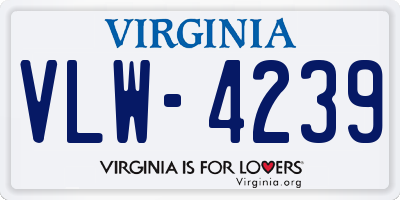 VA license plate VLW4239