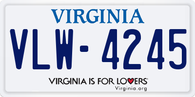 VA license plate VLW4245