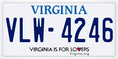 VA license plate VLW4246