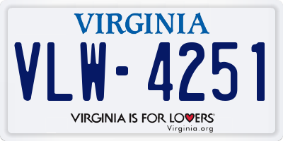 VA license plate VLW4251