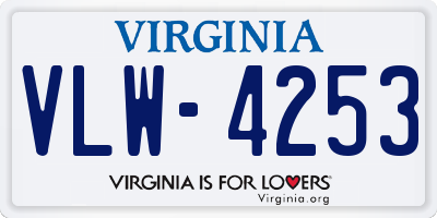 VA license plate VLW4253