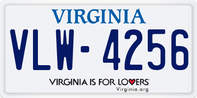 VA license plate VLW4256