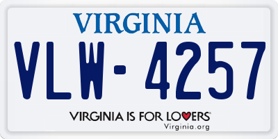 VA license plate VLW4257