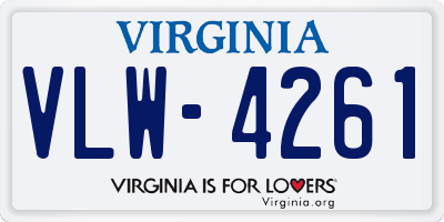 VA license plate VLW4261