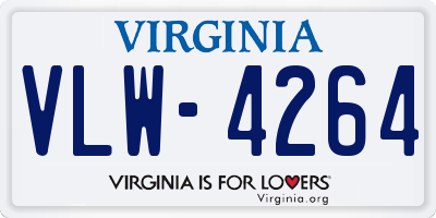 VA license plate VLW4264