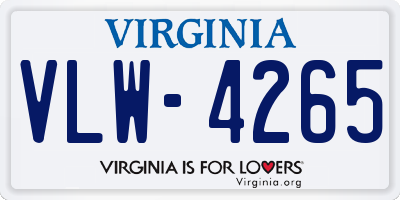 VA license plate VLW4265