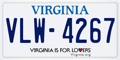 VA license plate VLW4267