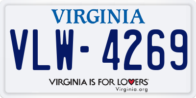 VA license plate VLW4269