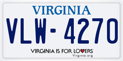 VA license plate VLW4270